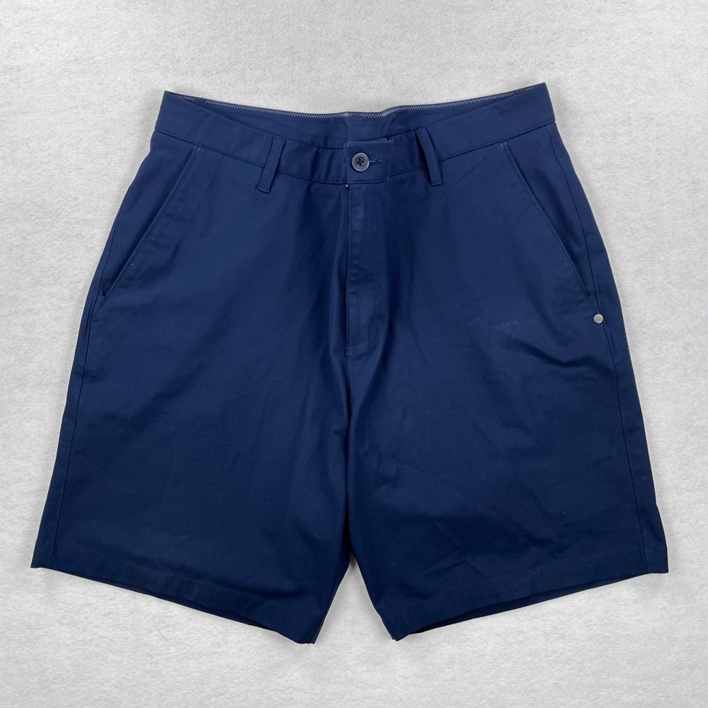 Vuori Aim Shorts Mens 40 Navy Blue Technical Performance Chino Shorts 100% Poly